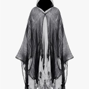 Mystical Black Hooded Cloak
